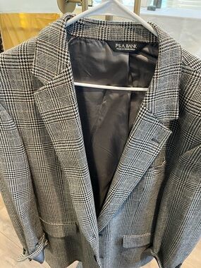 Jos. A. Bank Black and Gray Glen Plaid Sport Coat